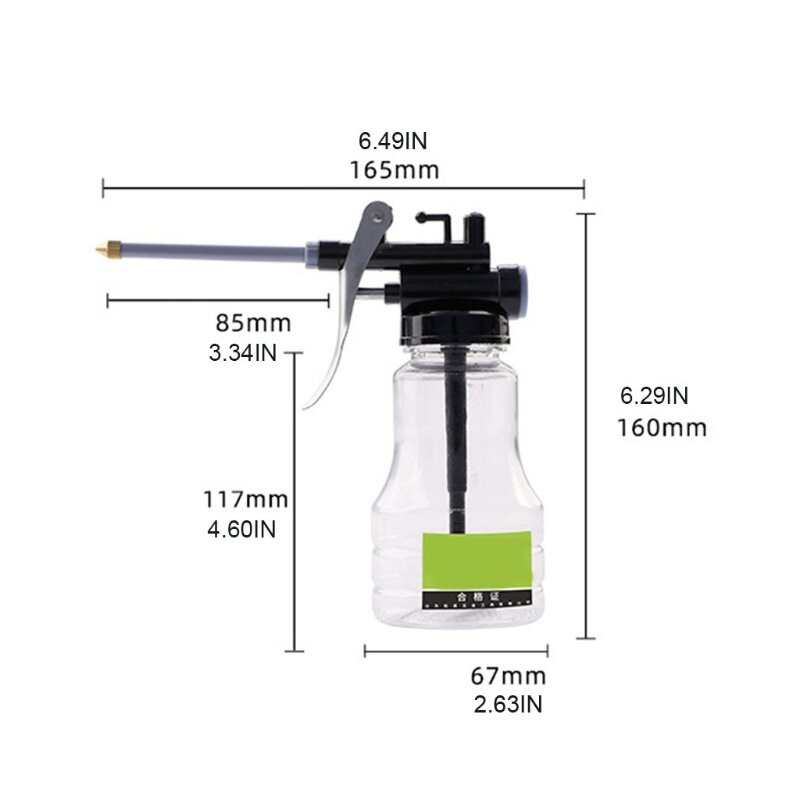 High Pressure Hand Pump Oiler Can Professional Squirt Squeeze Trigger Transparent Grease  250ML Capacity F19A