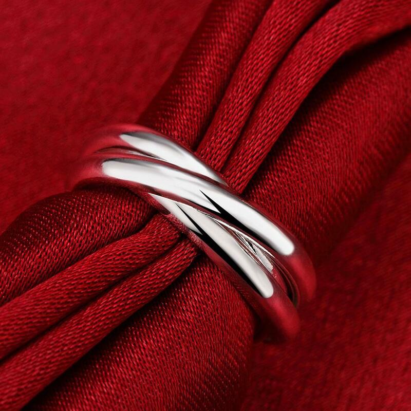 925 Sterling Silver Three Round Woman Rings Fine Jewelry Wholesale Trending Products Offers With Free Shipping GaaBou Jewellery