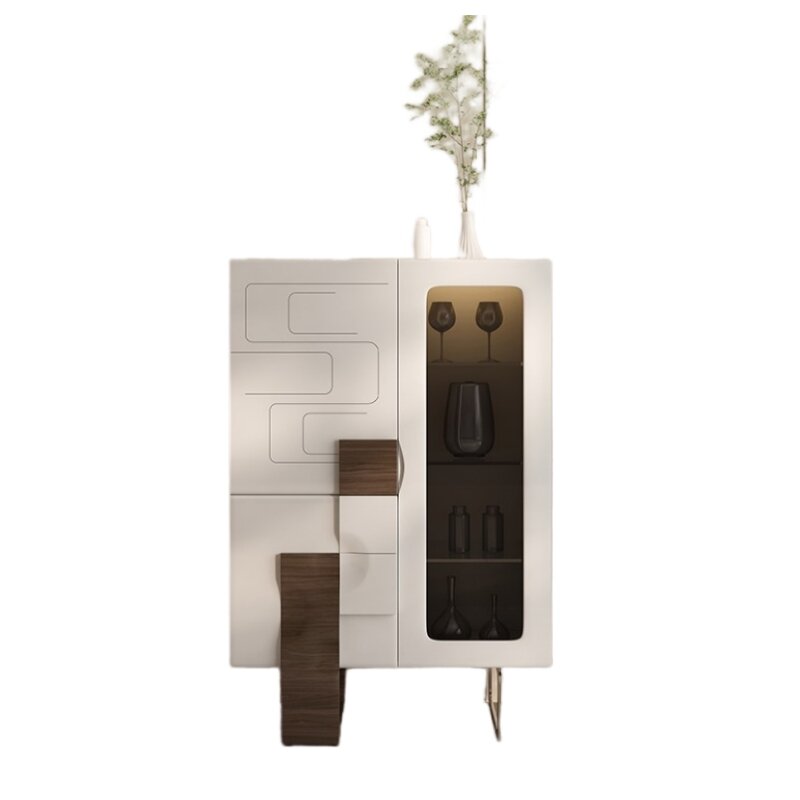 Entrance Cabinet Solid Wood Wine Cabinet Modern Minimalist Sideboard Multi-Functional Foyer