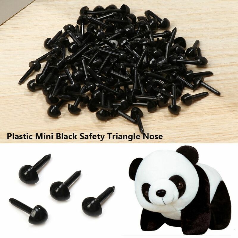 100pcs/bag Accessories Black Plastic Stuffed Doll Eyes Plush Doll Eyes Safety Triangle Noses 4.5X5.5MM