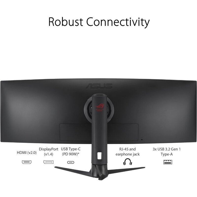 ROG Strix-Monitor de juegos HDR curvo ultraancho, 49 ", XG49WCR, QHD Dual 32:9 (5120x1440), 165Hz, movimiento extremo bajo