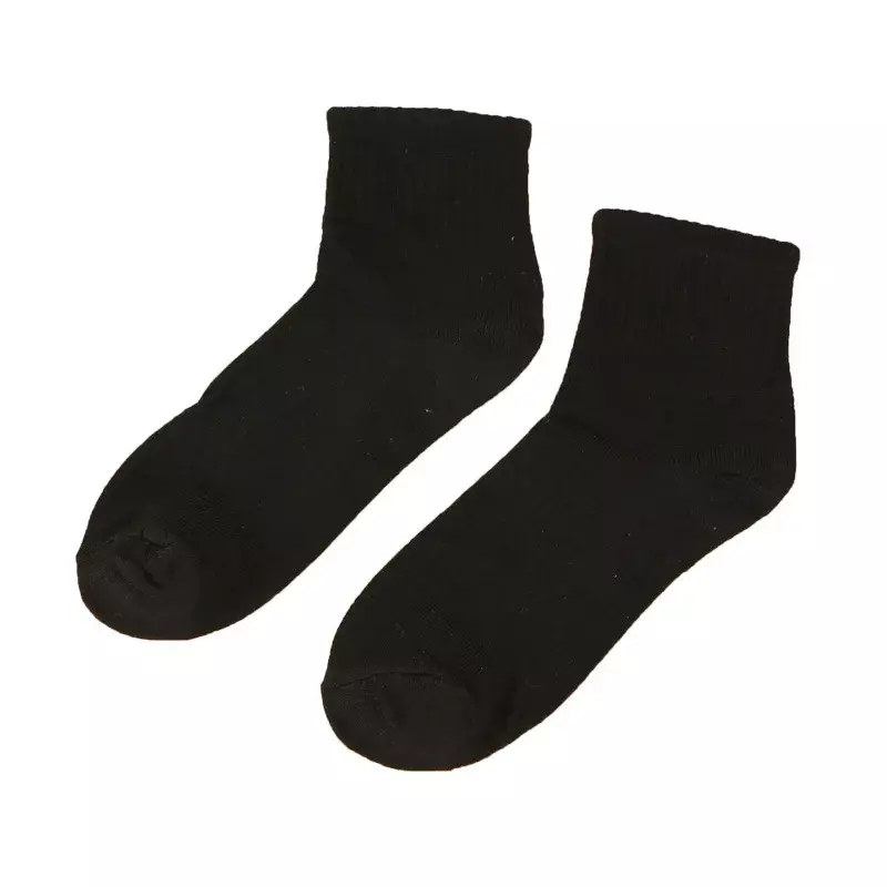 Meias esportivas de comprimento médio para casal, meias amarradas na cintura, cor sólida, esportes básicos, preto e branco, opções versáteis