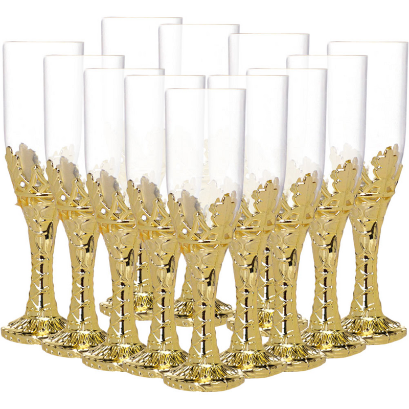 12 buah kacamata plastik bening botol pesta perjamuan kecil kotak kemasan permen 11X3cm wadah berbentuk piala untuk pernikahan