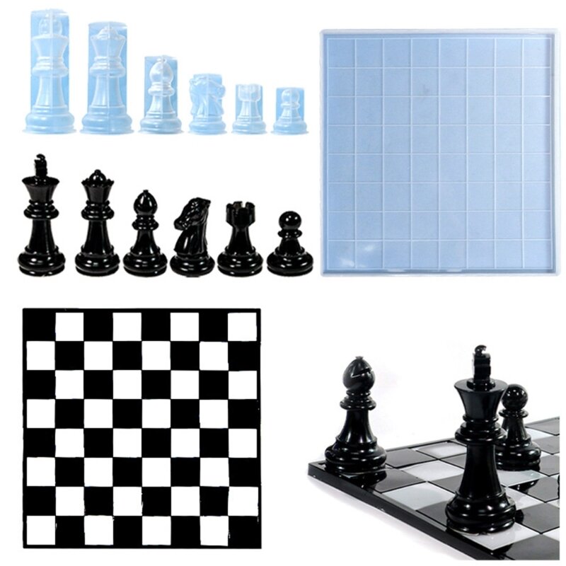 Molde para juego de mesa de ajedrez, Material de silicona, suministros para hacer a mano, manualidades DIY
