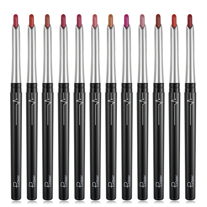 Matte Waterproof Lipstick 2-in-1 High Color Rendering Lipliner Lips Makeup Lip Liner Pencil Rich Color Moisturizing