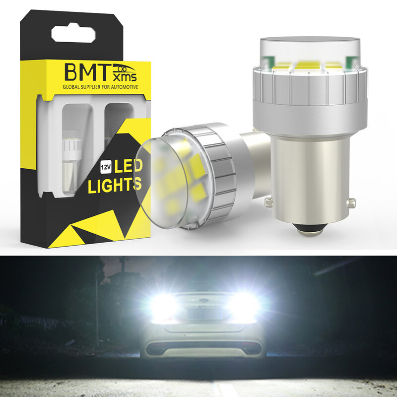 BMTxms 2x Canbus P21W 1156 BA15S Car LED Bulb For FIAT 500X LED Day DRL Daytime Driving Light Lamp Bulbs White 6000K