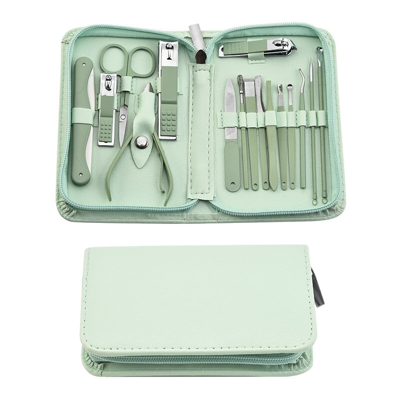 22pcs Manicure Set Stainless Steel Nail Clippers Professional Pedicure Scissors Nail Clippers Tools Portable Travel Pack