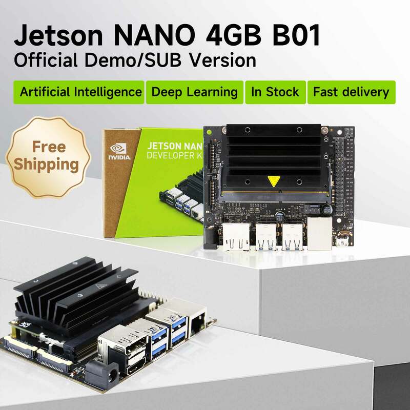 NVIDIA Jetson Nano 개발자 키트, Jetson NANO 서브 보드, 딥 러닝 AI 개발 보드 재고, 4GB B01, 무료 배송