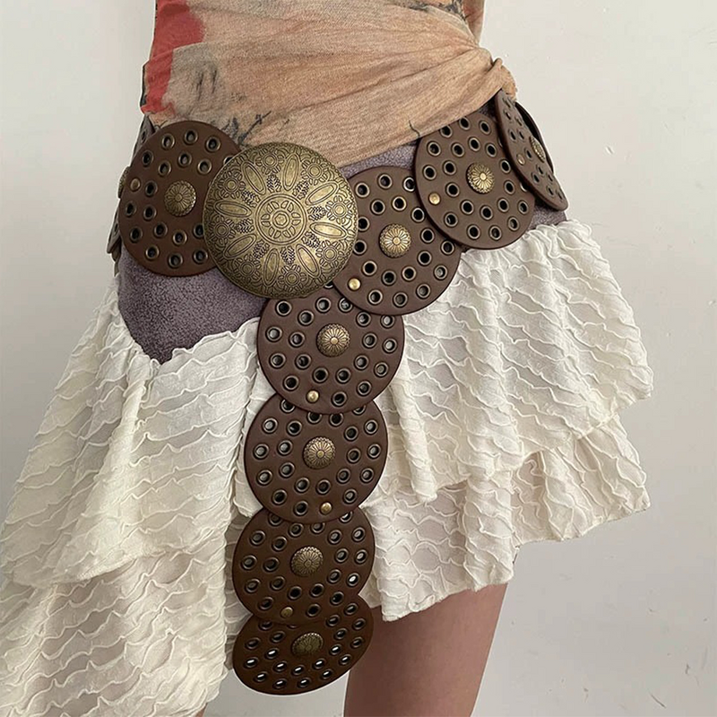 Vintage Gürtel Retro Dekor Mädchen Taille Scheibe Kleid Gürtel Metall Cosplay Accessoires Frauen für den Körper
