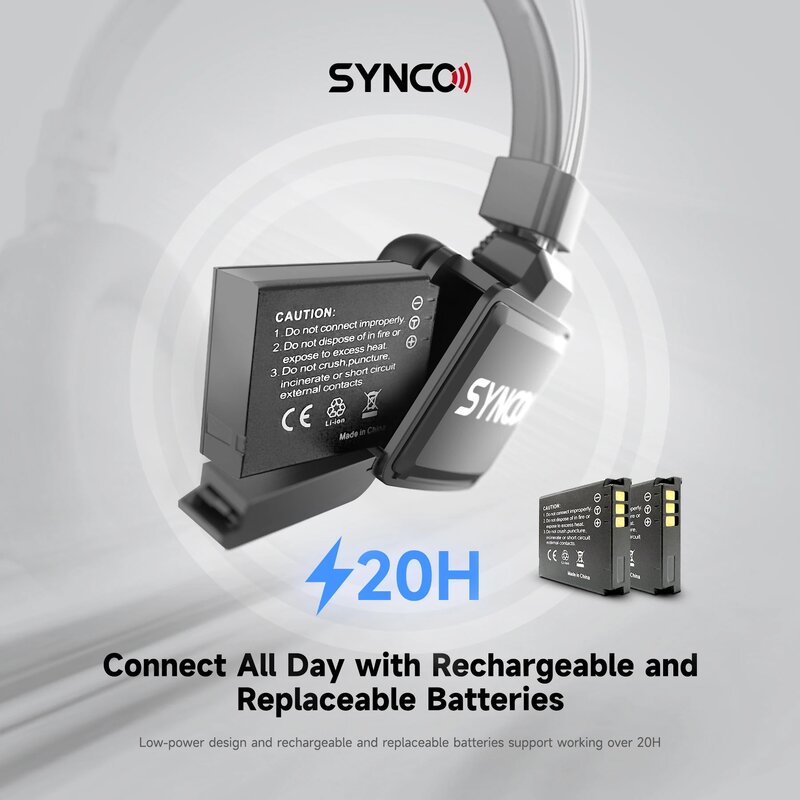 Synco Xtalk X5 Headset Remote nirkabel, perangkat interkom nirkabel dupleks penuh untuk Film dan tim menembak televisi 2.4G