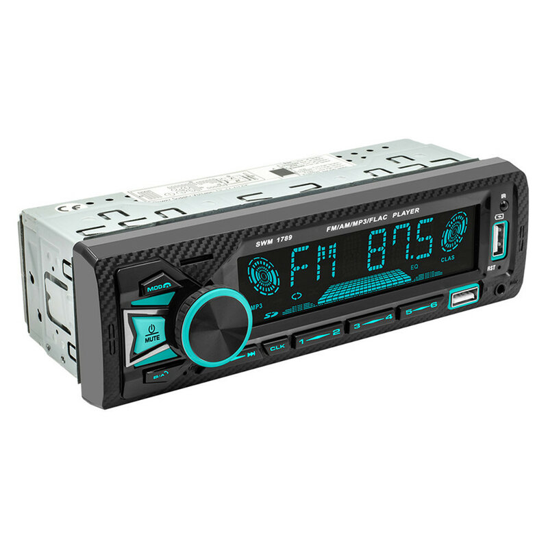 Bluetooth Car MP3 Player, Cartão Plug-in, U Disco Rádio, Geração CD, DVD, Modelo 1789, Suporte Dual Phone, Conexão Bluetooth, 1PC