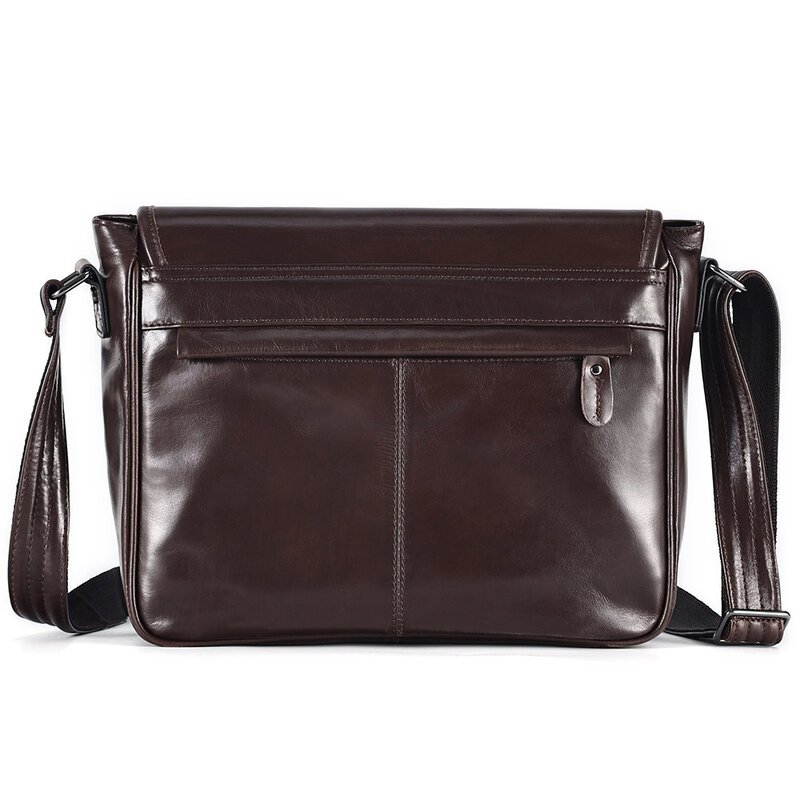 Genuine Leather Messenger Bag for Men Flap Shoulder Work Business Travel Crossbody 11" Tablet Satchel Handbags