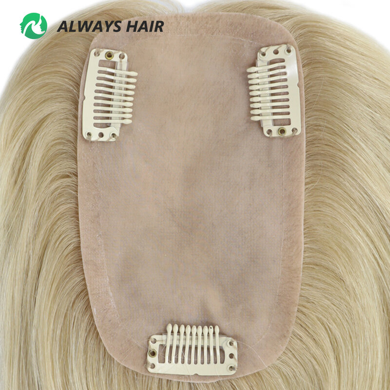14 "16" Seiden oberteil Topper natürliches menschliches Haar Toupet für Frauen Haars pange in chinesischen Nagel haut Remy Haar teile