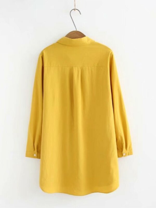 Plus Size Áo Nữ Áo Kiểu Mùa Xuân Thu Đông Thời Trang Dài Tay Vải Bông Thêu Cao Cấp S83-068