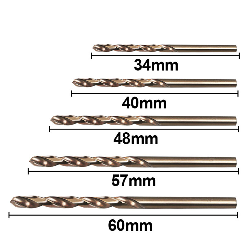 50Pcs 1/1.5/2/2.5/3mm M35 HSS-CO Cobalt Twist Drill Bit For High Tensile Stainless Steels Drilling