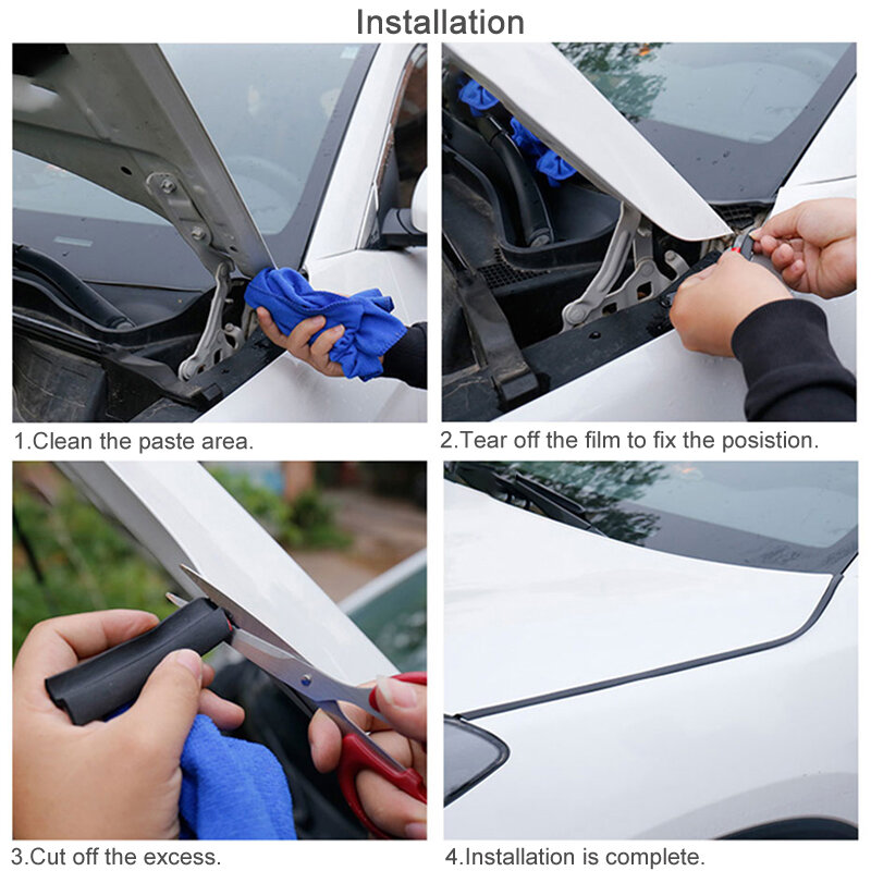 Car Hood Seal Waterproof Noise Insulation Sealing Strip For Renault Koleos Duster Skoda Yeti Mazda 2 3 5 6 Cx-5 Cx-7 Cx-9