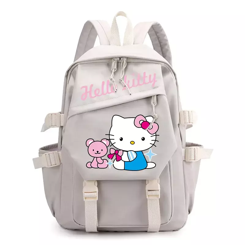 Новый легкий рюкзак с принтом Hello Kitty, легкий школьный портфель с милым рисунком из мультфильма, Холщовый Рюкзак для компьютера