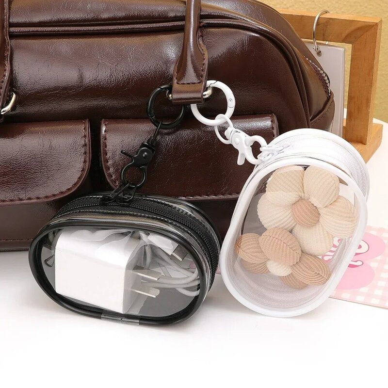 Jewelry Organizer Transparent Storage Box Cable Organizer Pouch Keychain Bag Mini Storage Case Wallet Cute Doll Bag Organization