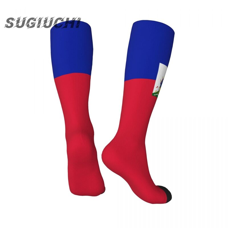 Носки из полиэстера с 3D принтом флага Гаити для мужчин и женщин, повседневные высококачественные женские носки для уличного скейтборда