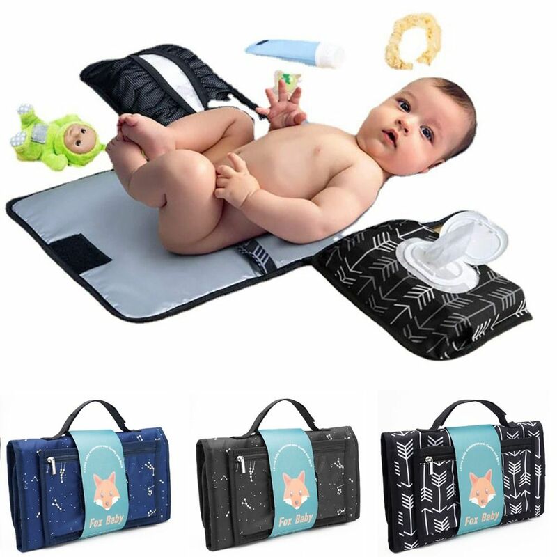 Напольная сумка для детских подгузников, водонепроницаемый дорожный складной органайзер для подгузников, портативный моющийся игровой коврик для новорожденных