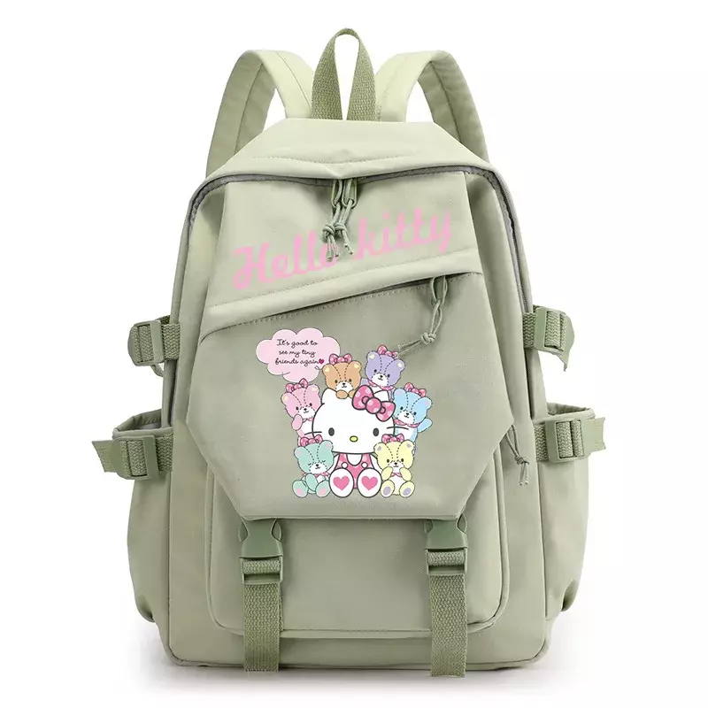 Sanrio tas punggung kanvas bermotif, tas sekolah motif kartun lucu, tas ransel kanvas komputer Transfer panas untuk pelajar, baru