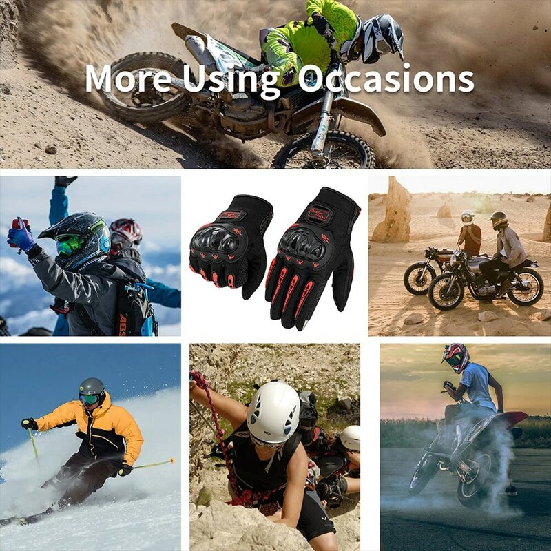 1Pair Motorcycle Gloves Breathable Full Finger Racing Gloves Outdoor Sports Bike Gloves for BMX ATV Road Racing Summer Winter
