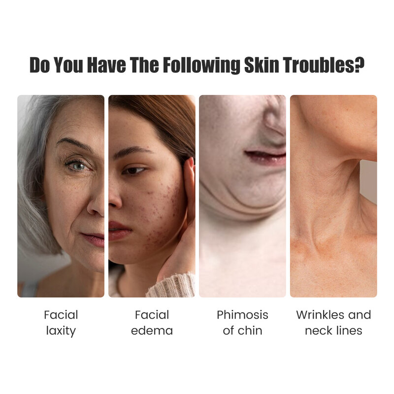 Massageador de rolo Facial elétrico, Double Lift Up Tool, Face Chin Care, Massagem em forma de cinto, Skin V Shape, Beleza