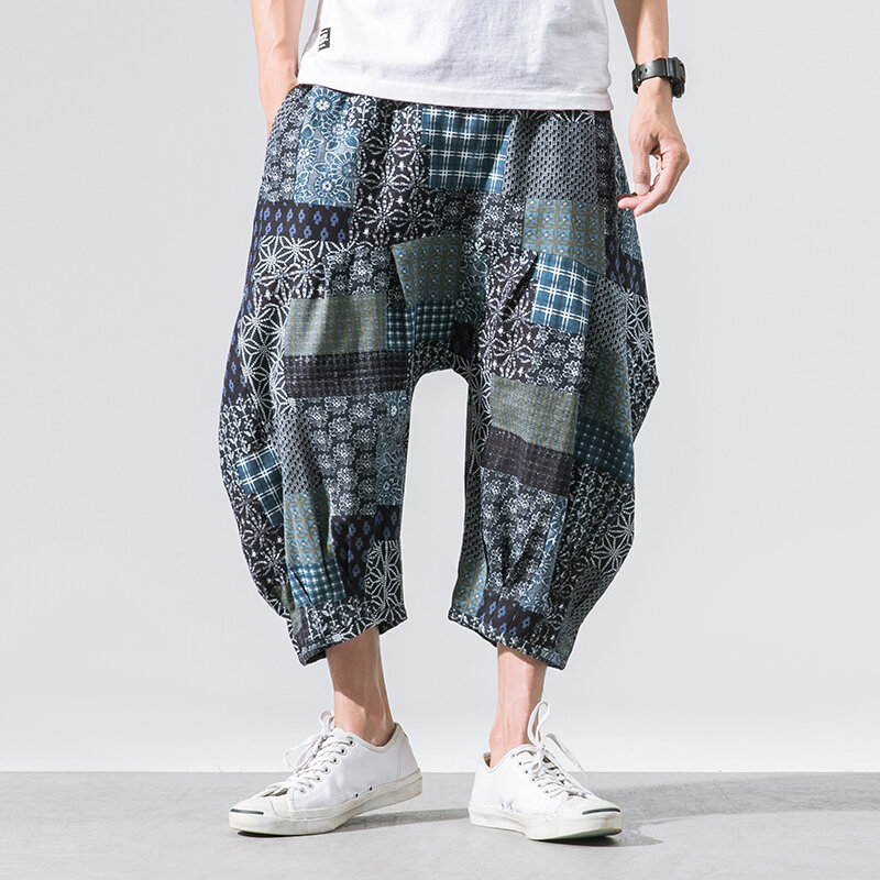 Harajuku Crotch Pants Male Casual Harem Pants Wide Leg Sweatpants New Vintage Streetwear Men Jogging Pants Oversized 5XL