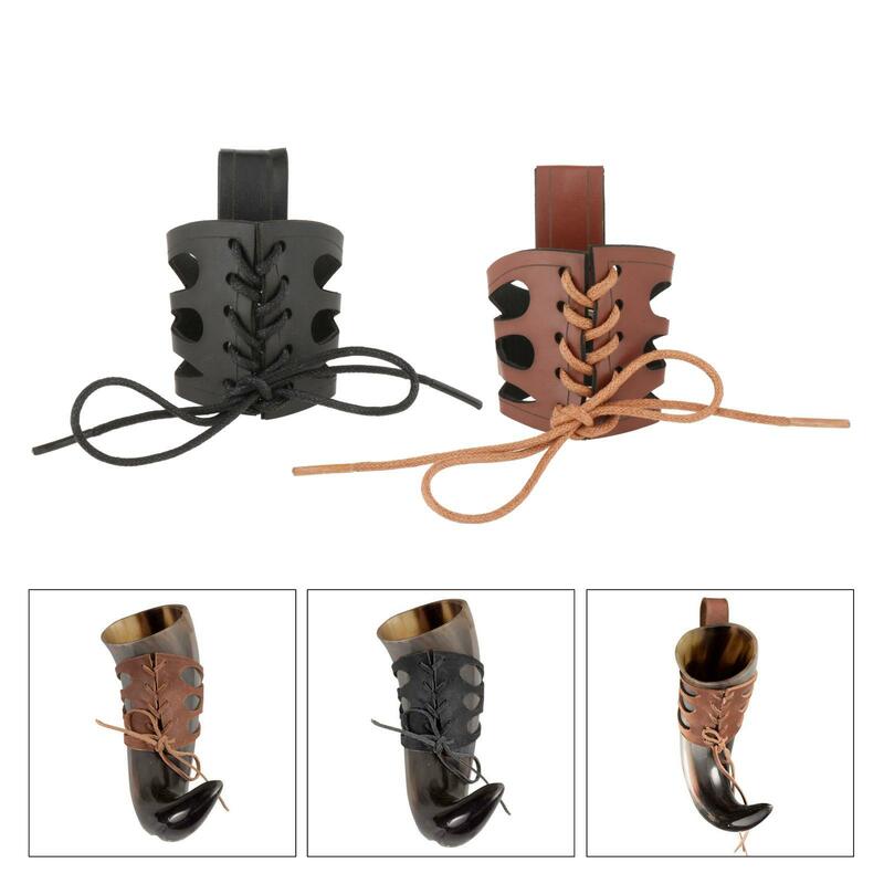 Bue Horn Cup Sleeve Holster Belt Horn Cup Sleeve rustico pratico donna uomo Drink Ware Carry accessori portabicchieri Hanger