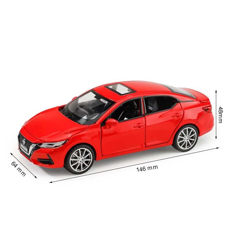 1/32 Nissan SYLPHY Miniature Diecast Toy Car Model Sound & Light Doors Openable Educational Collection Gift for Children Boy