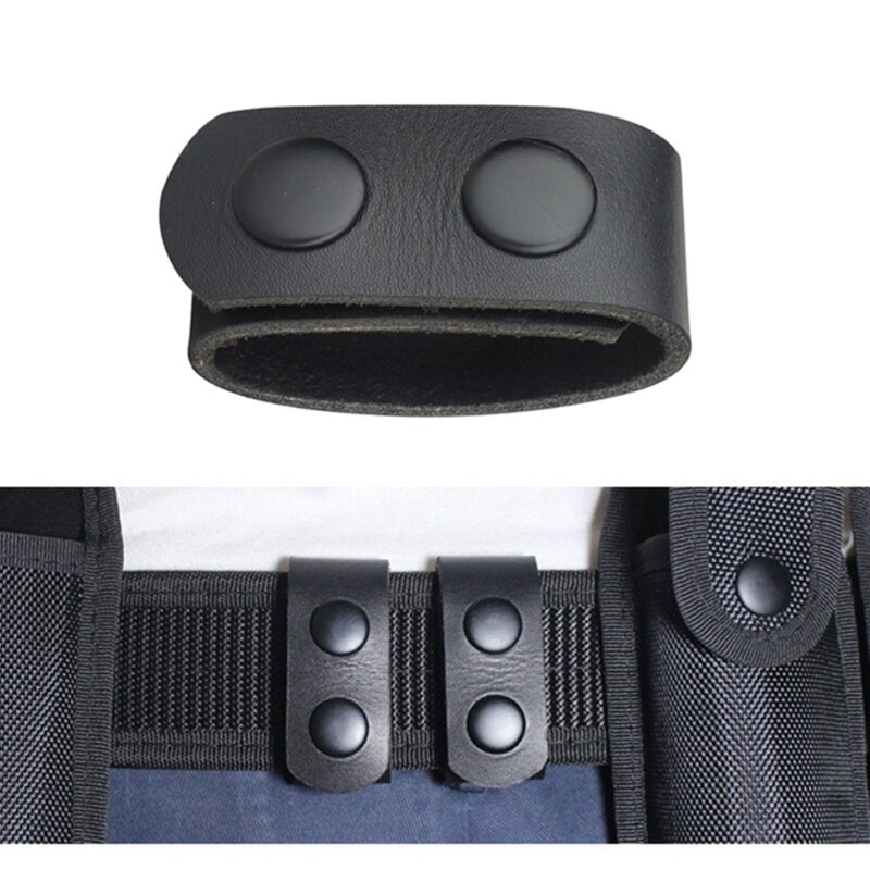 Belt Keeper Faux Leather Belt Buckle Holder with Double Snaps Military Equipment Dropship