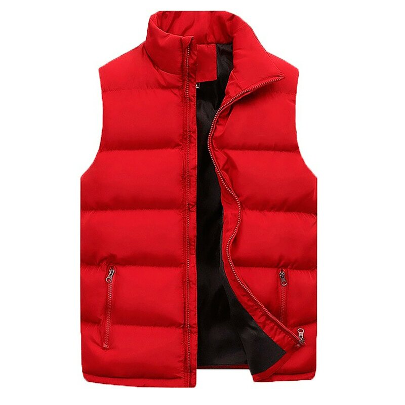 Abbigliamento giacche foderate in pile uomo autunno caldo inverno moda tinta unita gilet con Zip in cotone caldo cappotto all'aperto escursionismo sport