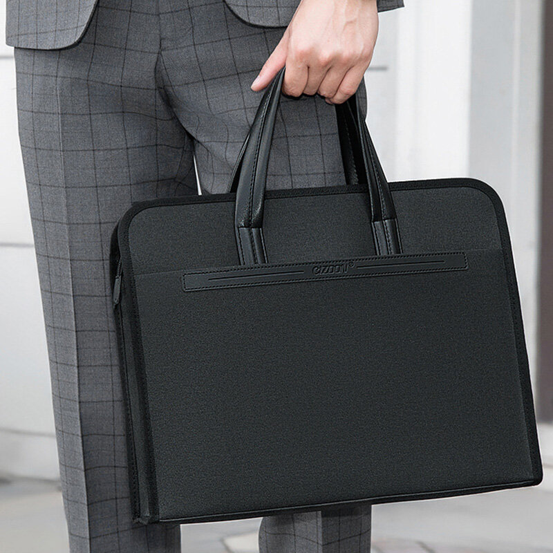 Fresh Men Briefcase Bag High Quality Oxford Cloth Office Handbag Multi-layer Waterproof Zipper Briefcases Male Business Tote Bag