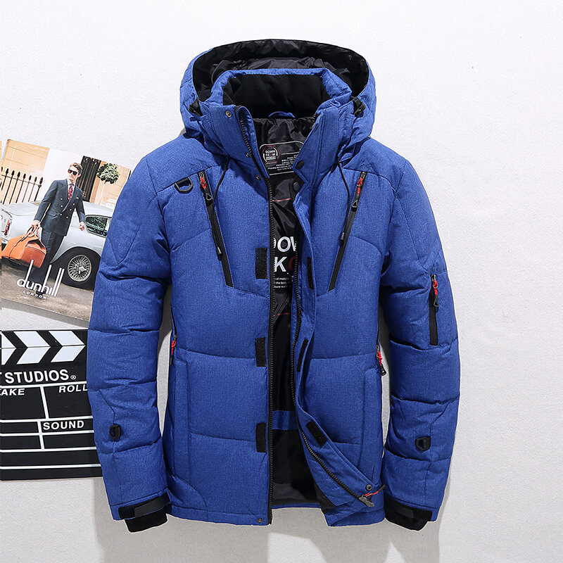 High Quality Overcoat Fashion Down Jacket Male Warm Men Jacket Coat White Duck Down Parka Thick Puffer Stand  Hooded Clothing