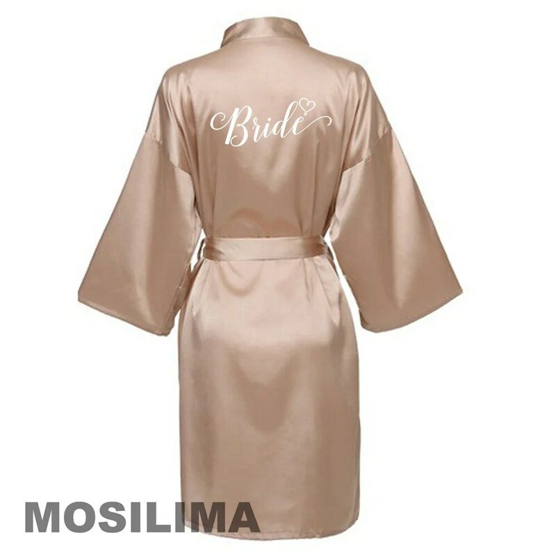 Robe de soirée de mariage, Kimono, pyjama en Satin, peignoir de demoiselle d'honneur, SP610