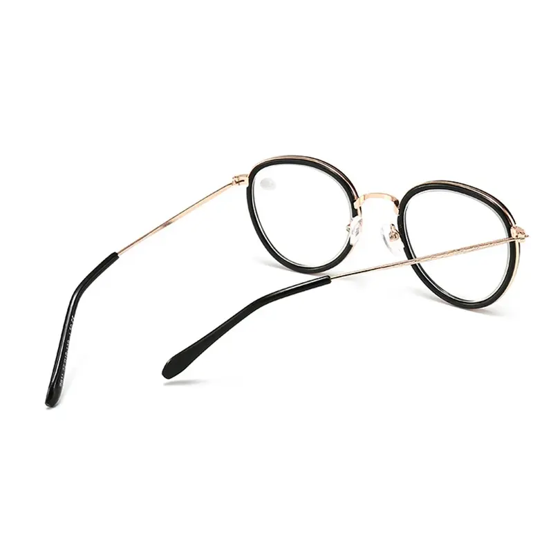 Retro Engsel halus bingkai bulat ultra-ringan kacamata baca berukuran besar nyaman + 0.75 hingga + 4