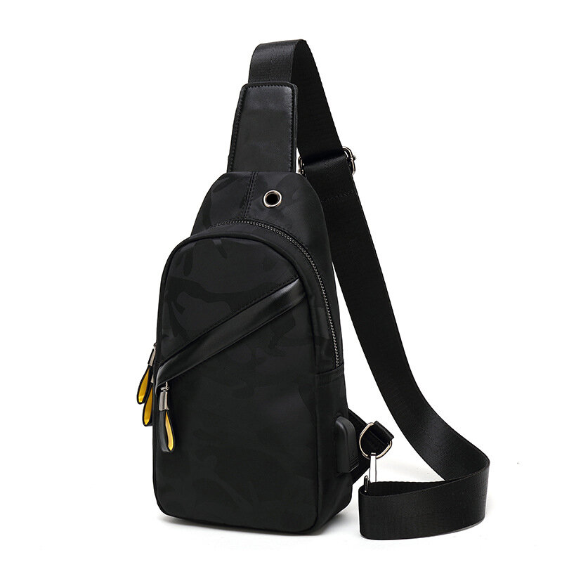 Men's Chest Bags Nylon Waist Bags Small Short Trip Travel Carry Bags Men's Waterproof Shoulder Crossbody Bags Casual Handbags