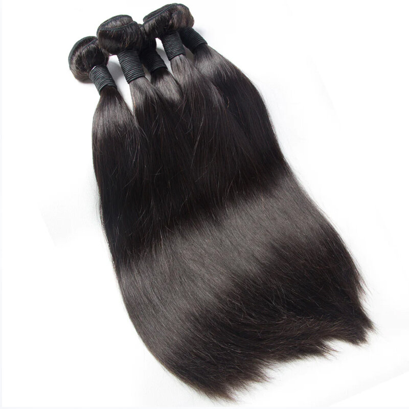 Bundel rambut manusia dengan 13x4 bundel lurus Brasil Frontal dengan ekstensi jalinan rambut manusia Frontal 3 bundel rambut Remy