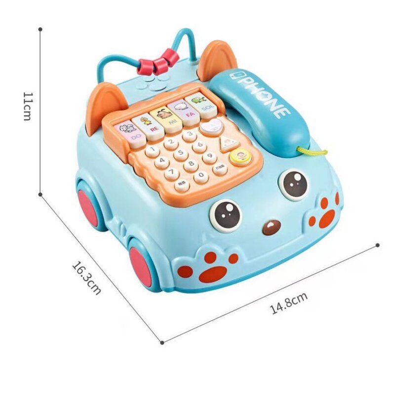 Zabawki na telefon dla dzieci w wieku 0-1-3 lat bawiące się w symulację historii świstaka, tworzenie telefonicznej muzyki fortepianowej