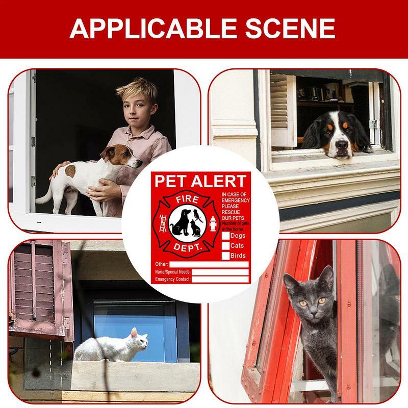 SACSafety-Autocollants de sauvetage en cas d'incendie pour animaux de compagnie à l'intérieur de la maison, Save Our Pets Window Cling, UV Fade Degree, Fire Rescue Sticker