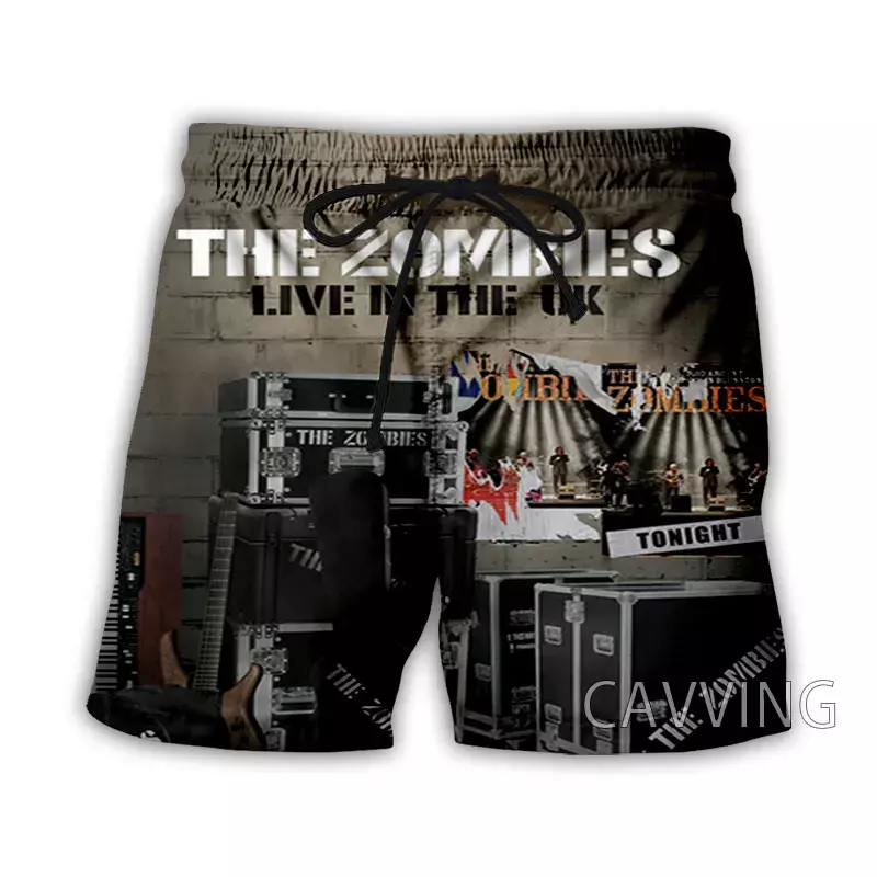 CAVVING-Shorts de praia casuais masculinos e femininos, 3D Print, The Zombies Rock, streetwear, secagem rápida, shorts de suor, verão