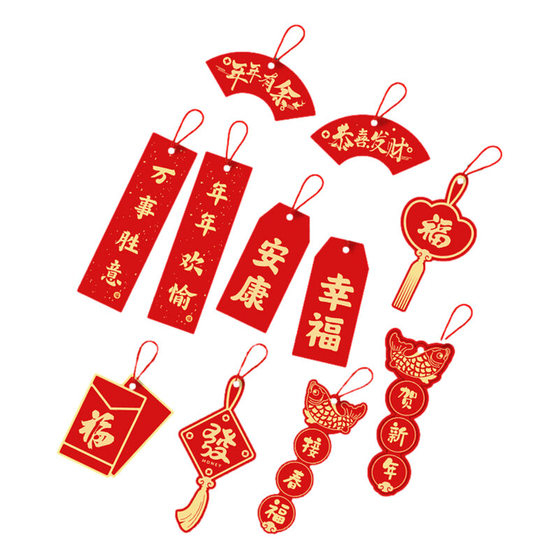 Decoración de Año Nuevo de Tigre, tarjetas de etiquetas colgantes de papel, decoración de Festival de Primavera, adornos colgantes de estilo chino, decoración de ventana y puerta, 2022