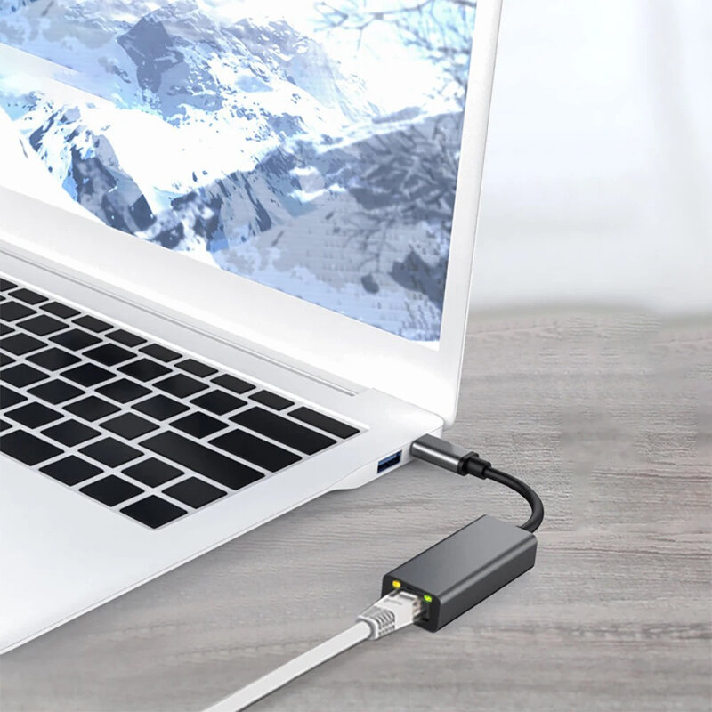 유선 네트워크 카드 USB 이더넷 어댑터, USB 3.0 to RJ45 C타입 to RJ45 LAN 어댑터 케이블, 맥북 PC 윈도우용, 1000Mbps