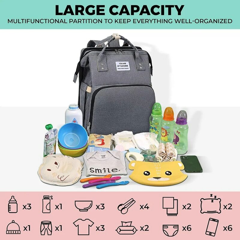 ママのための大容量のダブルバッグ,折りたたみ式ベビーバッグ,おむつバッグ,牛乳瓶,ファッショナブルな女性のバッグ