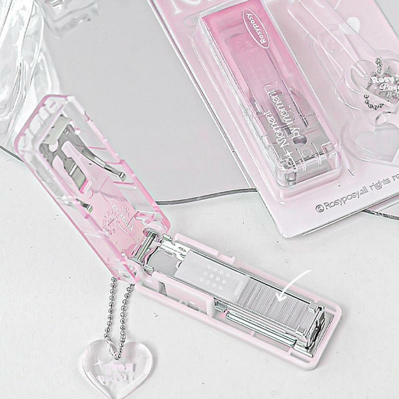 Mini Transparent Stapler Kid's Gradient Color Stapler Lightweight And Stable Stationery Supplies For Classrooms Offices And