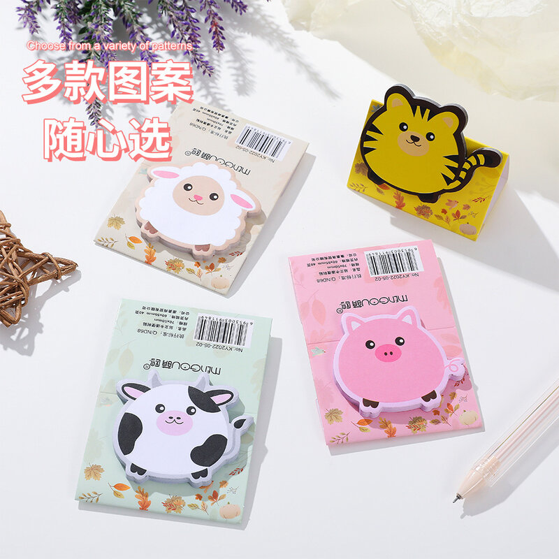Set Novelty Standing Cute Sticky Notes Kawaii Cat Cow Sheep Lamb Pig Memo Pads Funny Post Notepads Stationery Index Tab List 3D