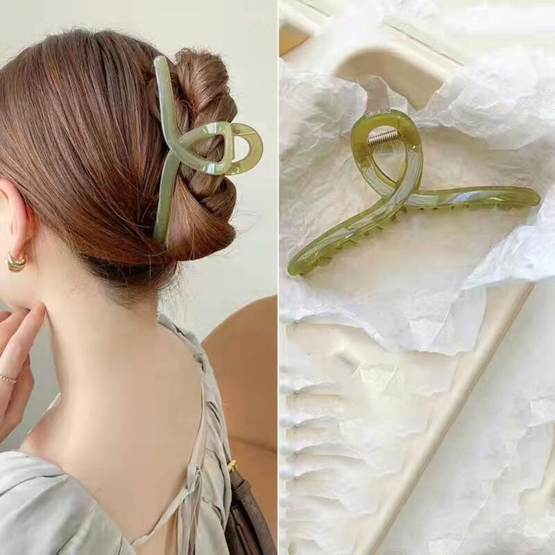 Claw Clip Large Size Elegant Half Transparent Non-slip Hairstyle Decoration Headwear Jelly Color Women Head Back Hair Clamp