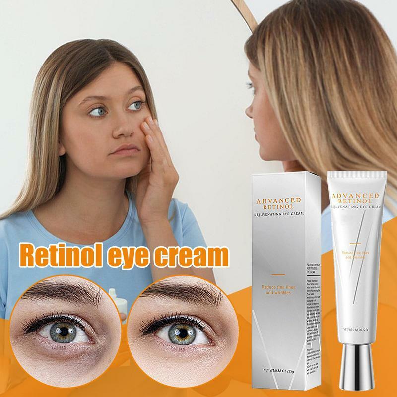 Retinol Eye Cream para círculos escuros e inchaço, Sacos Sob os Olhos Clareadores, Essência com Hialurônico, 25g