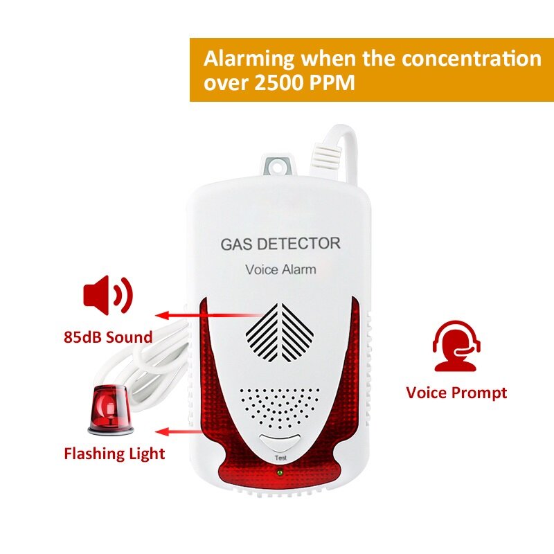 Gas Leakeage Sensor Detektor De Gas LPG Natürliche Alarm System Voice Alarm mit DN15 Manipulator Ventil für Smart Home Sicherheit