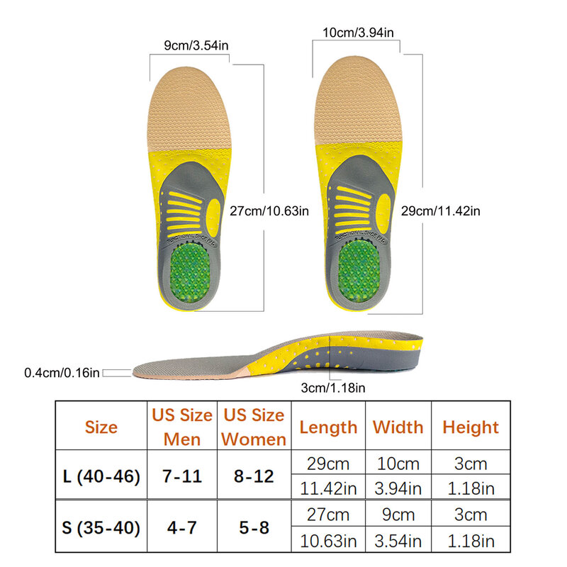 1 pasang sol dalam ortopedi Orthotics kaki datar bantalan sol kesehatan untuk sepatu bantalan penyangga lengkungan untuk Plantar Fasciitis perawatan kaki